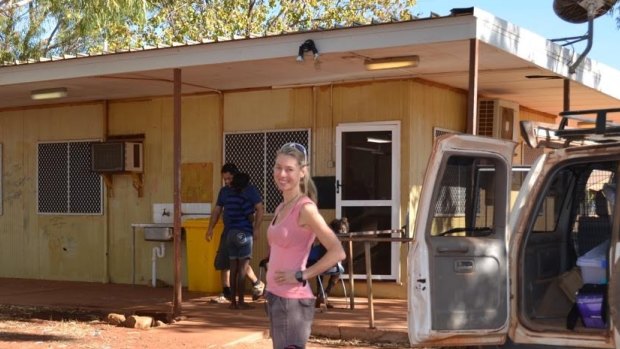Dr Johnston at a remote Aboriginal health centre in the Tanami Desert. 