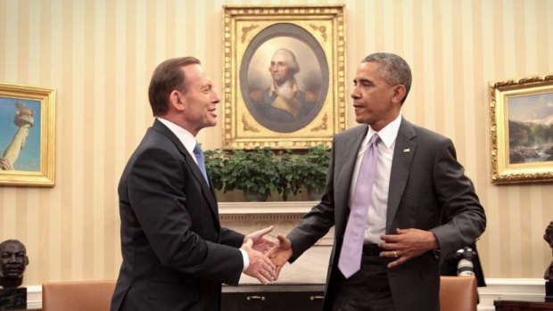 Maturing leader: Tony Abbott held out an olive branch before his recent meeting with Barack Obama in the White House.