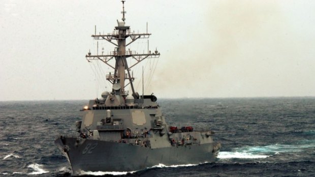 The US Navy guided-missile destroyer which was sent close to China's man-made islands on Tuesday.