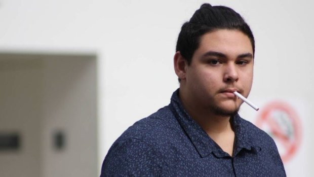 Accused: Albion Park man Laughlan Clarke-Jeffries, 18, leaves Wollongong Local Court on Tuesday morning.