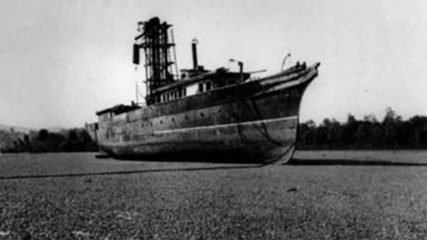 The Lucinda, circa 1920s or '30s, when it was used as a coal barge.