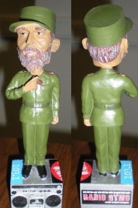 Fidel Castro Bobbleheads by military base radio station AFN-CUBA/Radio GTMO