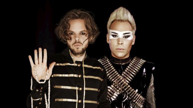 Empire of the Sun's Luke Steele and Nick Littlemore: separate but together.
