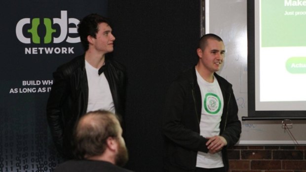 Austin Wilshire, 18, and  Bernd Hartzer, 24, designed the Make Census Great Again project at The Code Network hackathon.