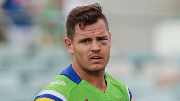 Raiders halfback Aidan Sezer asked the club's medical staff to cut just below his eye to reduce the swelling in round one. 