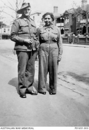 Samuel Lovett, a younger brother, signed up for WWII. He's pictured here with his niece Alice Lovett, who also served. 23 Lovetts in all served in all wars Australia fought right up to Afghanistan.
