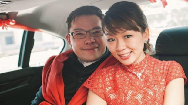 Stabbing victim Shaun Foo and his wife Melissa Teo on their wedding day. 