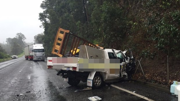 The scene of a serious traffic crash near Mackay.
