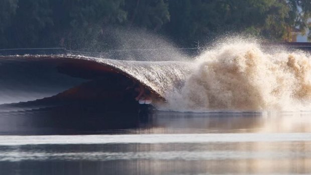 Shangri-La for surfers ... Kelly Slater's man-made wave at a secret facility in California reportedly creates a perfect tube ride up to 45 seconds long.
