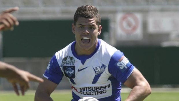 Canberra Raiders halfback Aidan Sezer playing for the Canterbury Bulldogs juniors in 2008.