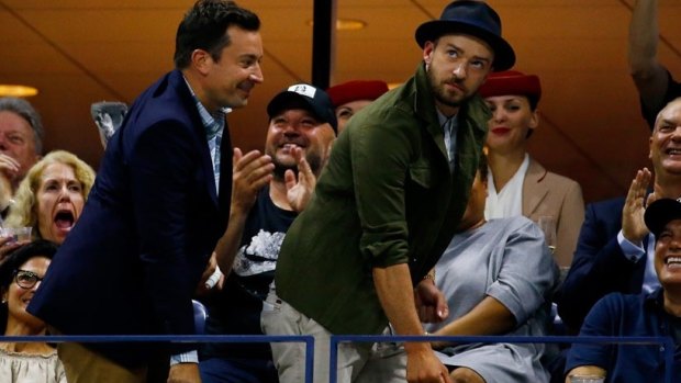 Breaking it down: Fallon and Timberlake show off their moves.