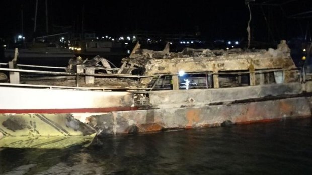 A fire has caused around $50,000 damage to a boat in Mandurah.