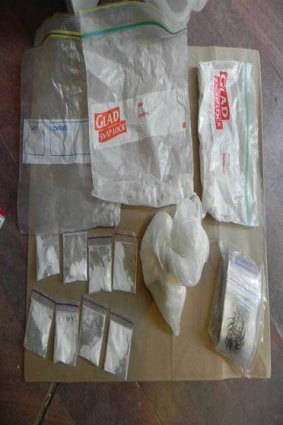 Drugs seized during a raid on a Chisholm property.