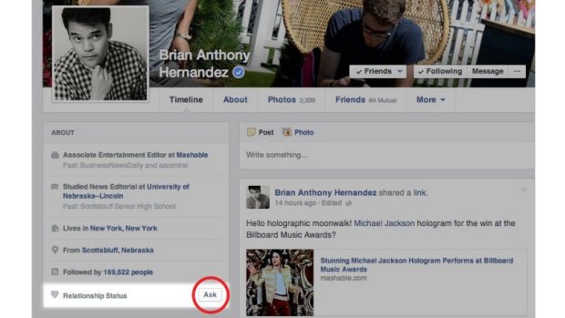 Just ask: Facebook's new feature taps into online dating.