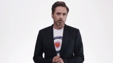 Robert Downey Jr lead the cast of The Avengers in the new ad.