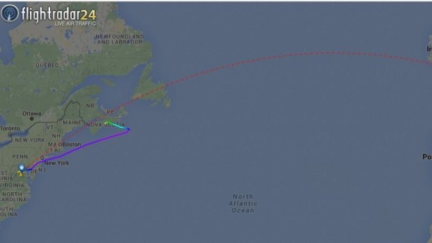 A screengrab of AF55 as tracked by Flight Radar 24.