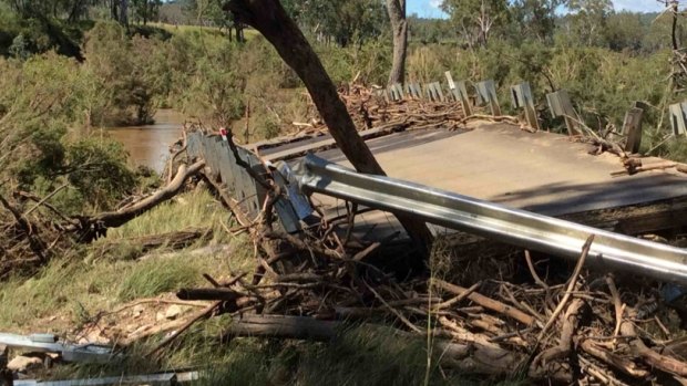 Damage to a bridge at Monto.