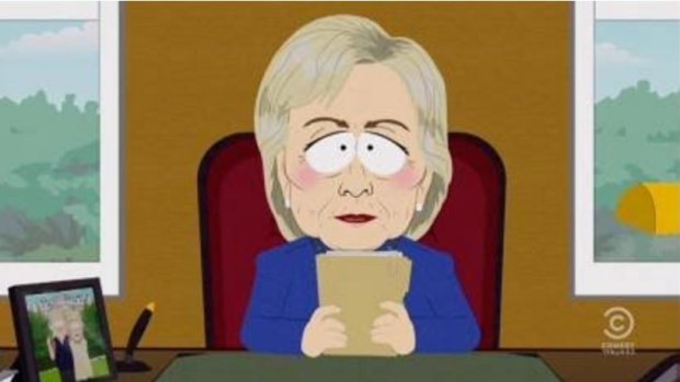"President-elect Sandwich," a cartoon avatar of Hillary Clinton, appears in an episode of South Park.