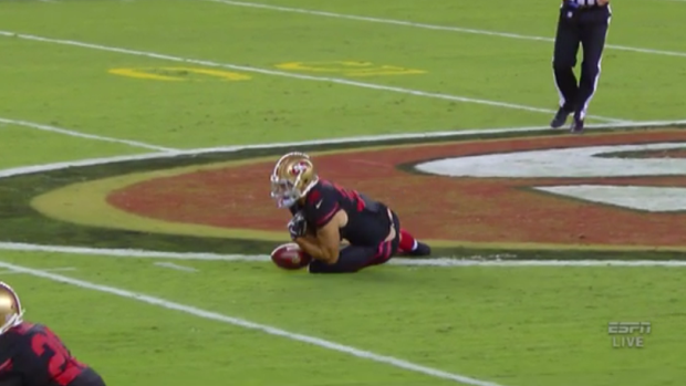 Bad start: Jarryd Hayne fumbles a punt, his first touch in the NFL. 