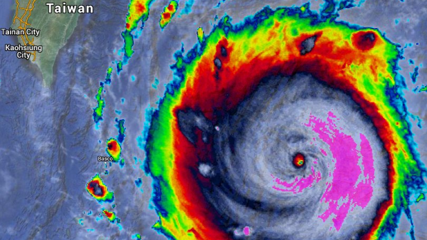 Super typhoon Nepartak barrels towards Taiwan in July this year.