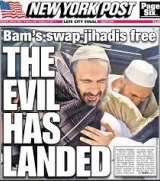 A June 2014 front page of the New York Post after the deal which saw Bergdahl released in return for five senior Taliban figures detained at Guantanamo Bay, who were released to the Gulf monarchy of Qatar.