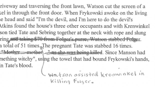 Some hand-written edits apparently submitted by Watson.