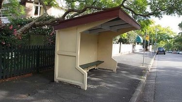 The Hunters Hill bus stop where Terrence John Leary attempted to rape and stab a woman on June 19, 2013.