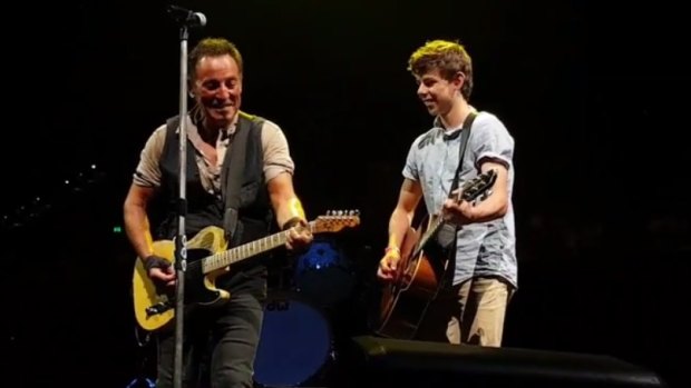 The Brisbane teen played alongside Bruce Springsteen on Thursday evening.