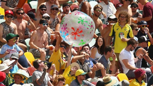 Night Test on the way: Fans enjoy the action during day two of the first Test between Australia and New Zealand at the Gabba last November.