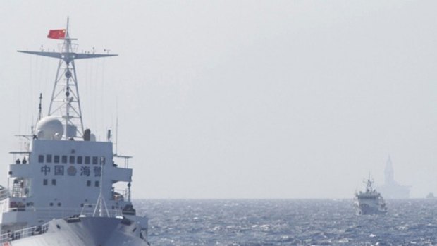 Ships of the Chinese Coast Guard on patrol in the South China Sea.