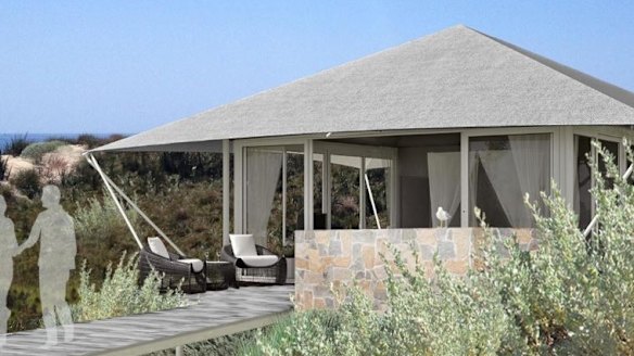 The design calls for 86 tent sites near Pinky's beach.