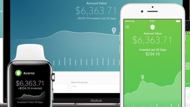 The Acorns app rounds up each purchase you make and stores it in an investment portfolio for you.