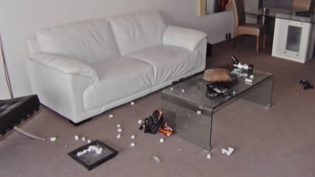 The inside of Tostee's apartment as shown in his Brisbane Supreme Court trial over the death of Warriena Wright.