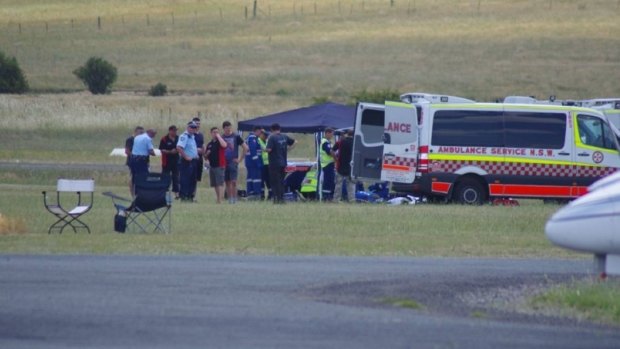 A 14-year-old boy is treated after being injured in a skydiving accident at Goulburn airport. 