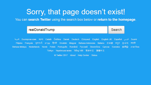Trump's Twitter account disappeared for more than 10 minutes.