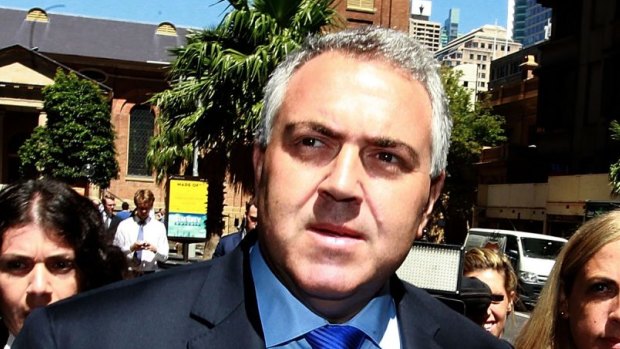 Joe Hockey outside the Federal Court during the defamation trial proceedings.