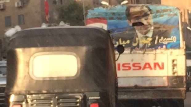 A photo of "Mr Gamal Mubarak" on the back of a truck in Cairo this month.