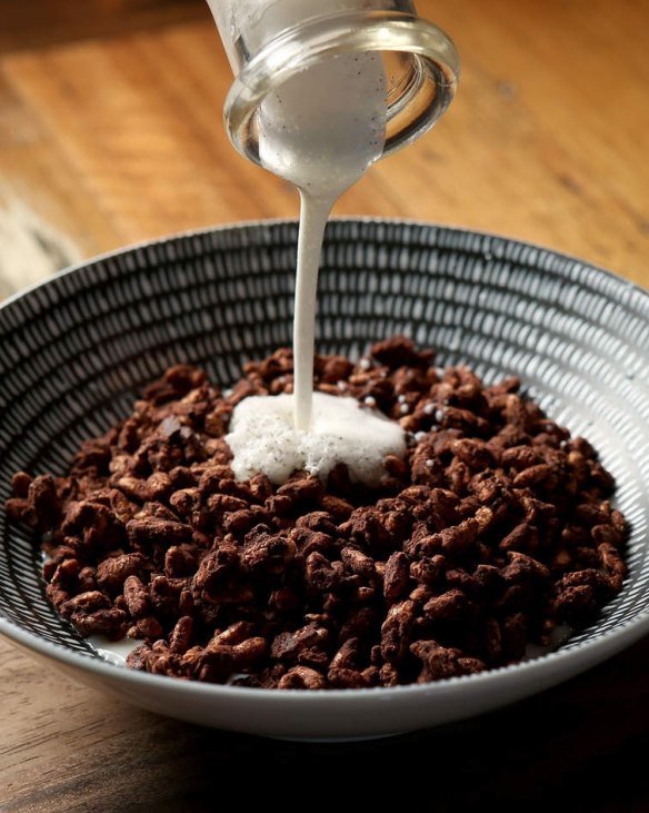 Corinthians' house-made puffed brown rice 'coco pops'.