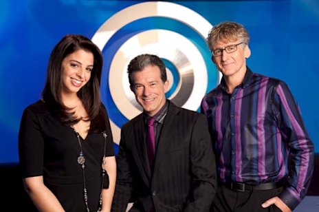 Lily Serna, Richard Morecroft and David Astle from the SBS show Letters and Numbers.