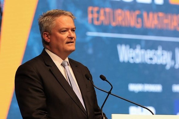 Former WA senator and OECD secretary-general Mathias Cormann at the CCIWA lunch on Wednesday.