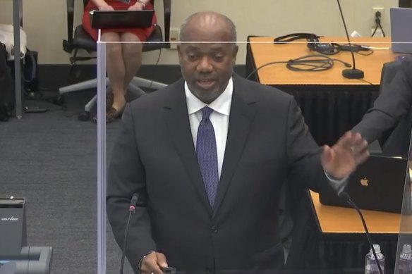 Prosecutor Jerry Blackwell presents his opening statement in the trial of Derek Chauvin.