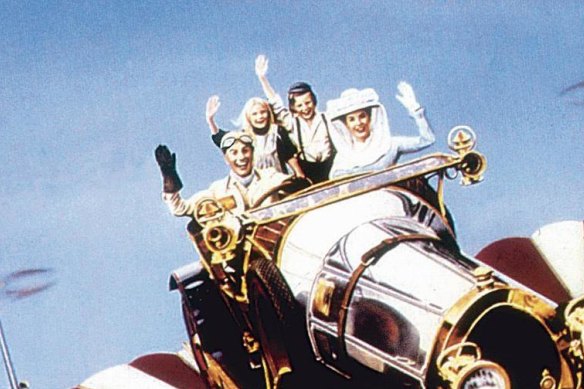The cast of Chitty Chitty Bang Bang, with the car in a starring role.