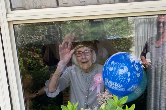 Mrs Nutbean couldn't have family in her aged care home due to the coronavirus pandemic.