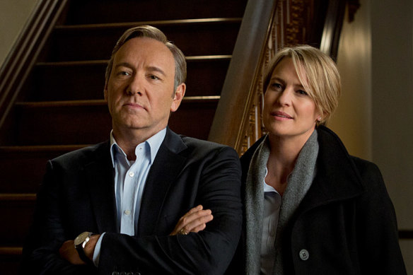 Compulsive viewing: Kevin Spacey and Robin Wright in House of Cards, which ushered in the “binge-viewing” era. 