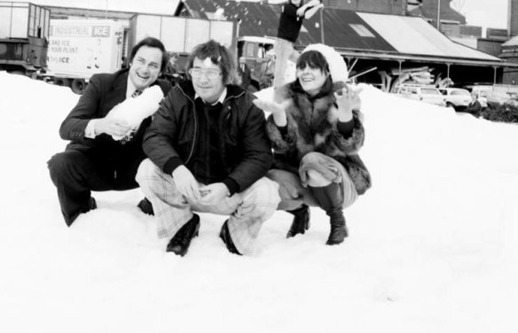 Pete Smith with Ernie Sigley and Denise Drysdale in the '70s.