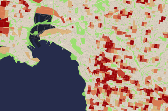 Analysis down to a fine detail shows that many people in Melbourne's south-east don't have parks within 400 metres of their home.