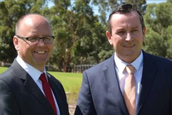 Disgraced former MP Barry Urban with Premier Mark McGowan. 