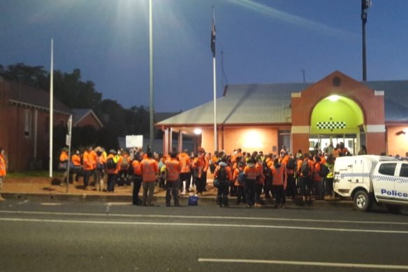 On Wednesday night, many of the solar farm staff protested outside the local police station calling for greater policing resources. 