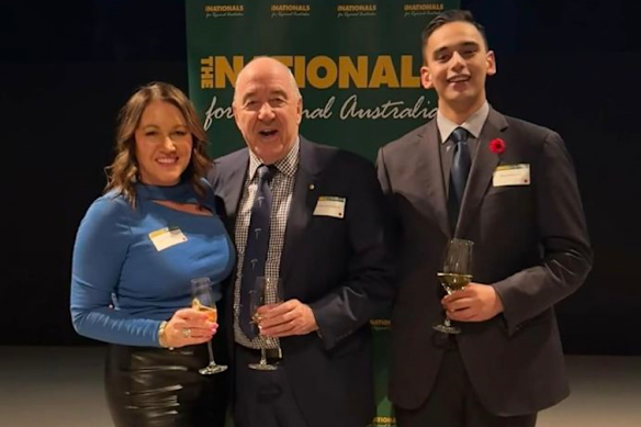 David Prince-Popovich (right) posing with former Queensland premier Rob Borbidge at the National Party federal council in September 2024.