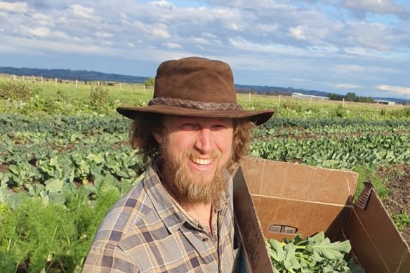 Koo Wee Rup farmer Paul Watzlaff from Thriving Foods Farm, pictured pre-coronavirus pandemic.